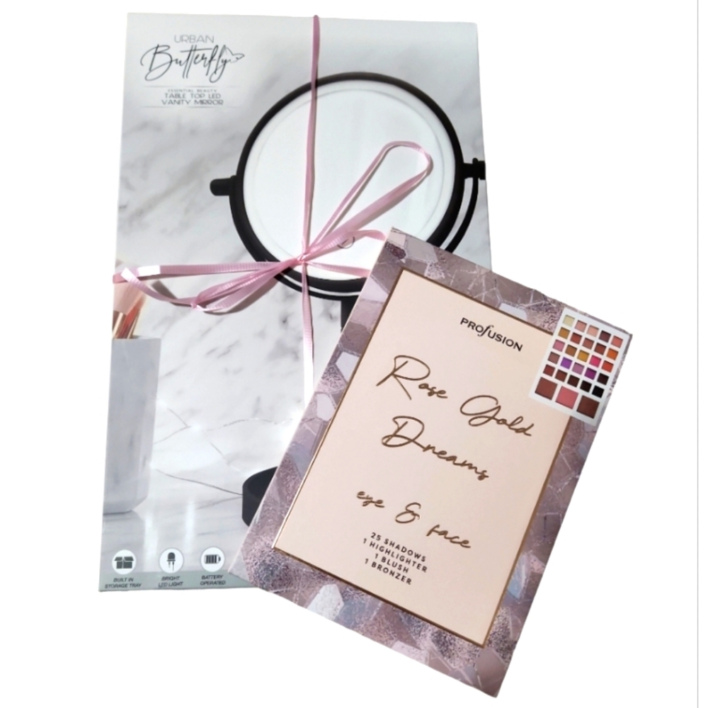 NEW Set of Table top vanity mirror and Palette